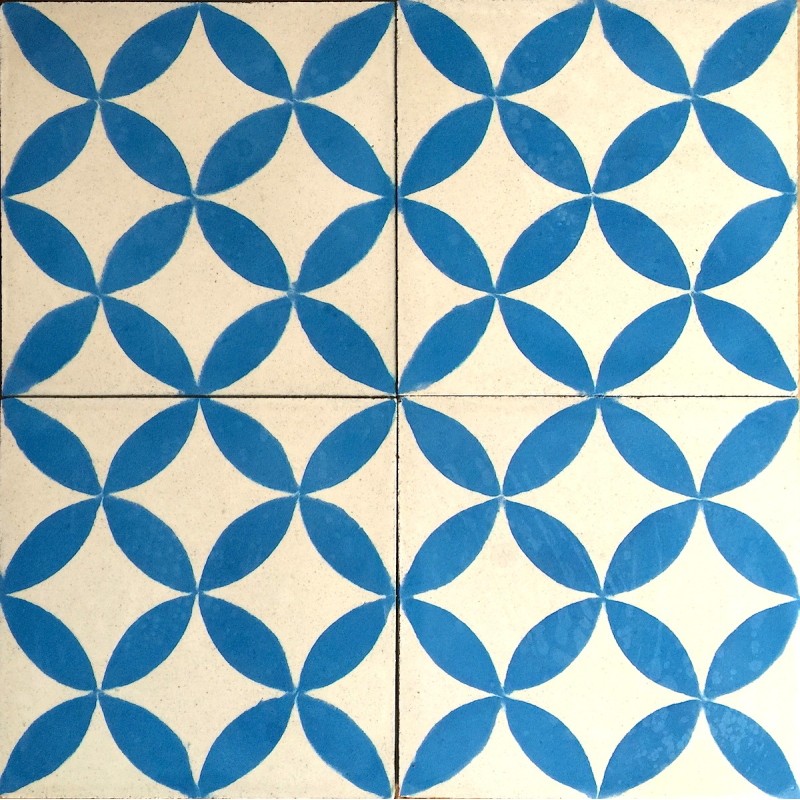 verdadero mosaico cemento para baño y cocina SAMPA-azul