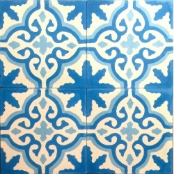 cimento de verdade azulejo para banheiro e cozinha flore-bleu