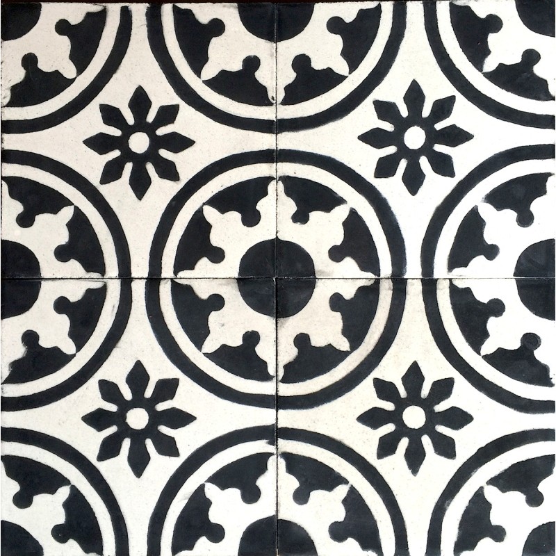 verdadero mosaico cemento para baño y cocina 1m2 palma-noir