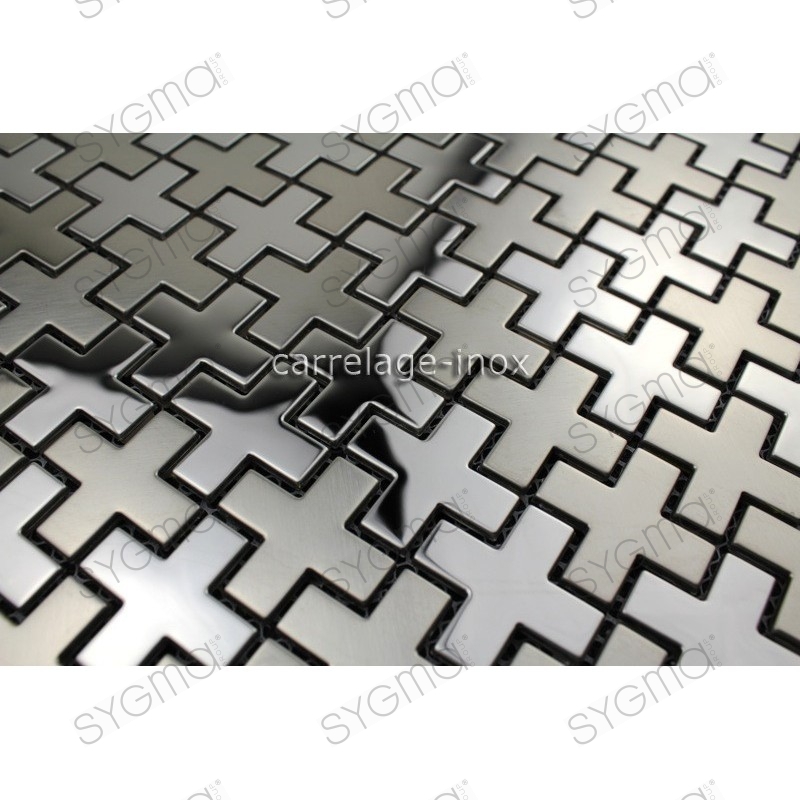 amostra mosaico aco inoxidavel cross para banheiro