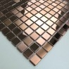 Stainless steel mosaic for kitchen and bathroom copper color model FUSION CUIVRE