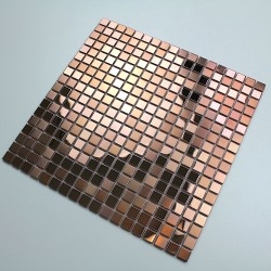 Mosaico de acero inoxidable para cocina y baño color cobre modelo FUSION CUIVRE