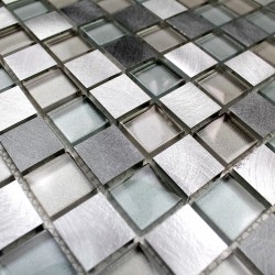 Mosaik für Bad und Dusche Glas und Aluminium HEHO