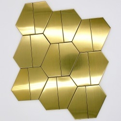 piastrelle in acciaio inox dorato parete e pavimento cedar-gold