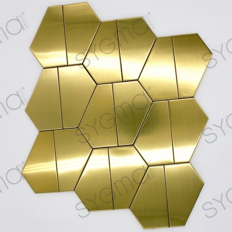 gilt stainless steel tile wall and floor cedar-gold