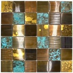 pavimentazione acciaio inossidabile bronza mosaico rama muro cucina e bagno velvet