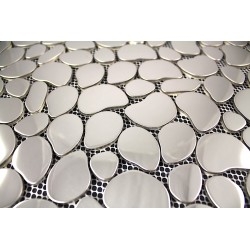 Tessere di mosaico in acciaio inox Pavimento e parete doccia e bagno modello GALET MIROIR