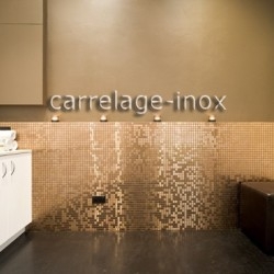 Mosaico in acciaio inox per cucina e bagno colore rame modello FUSION CUIVRE