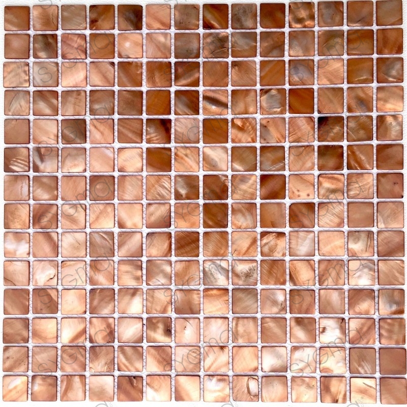 tile and mosaic in mother of pearl for bathroom and shower odyssee-marron