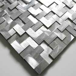esempio di piastrellatura e mosaico in metallo alluminio alu-konik