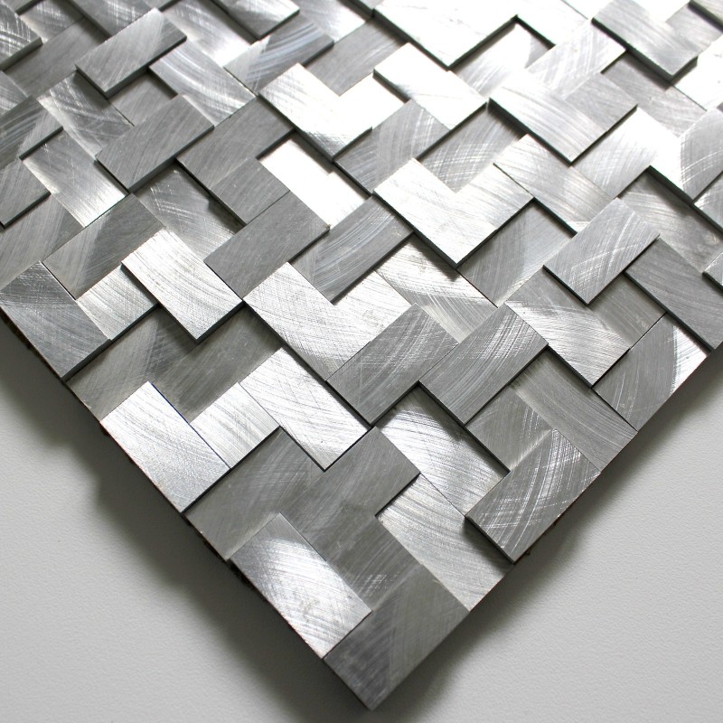 muestra de mosaico y azulejos en aluminio metal alu-konik