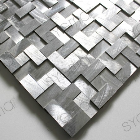 muestra de mosaico y azulejos en aluminio metal alu-konik