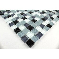 muestra de mosaico de vidrio Baño y ducha opus-noir