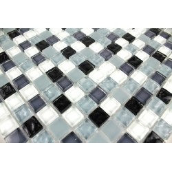 muestra de mosaico de vidrio Baño y ducha opus-noir