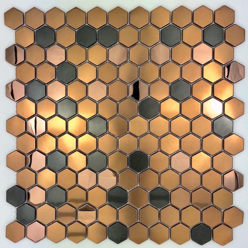 Baldosa hexagonal de acero inoxidable para piso y pared baño y cocina