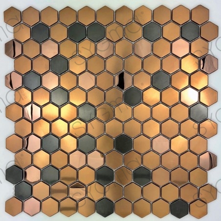 Hexagonal tile stainless steel tile for floor and wall bathroom and kitchen model DUNCAN