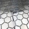 Mosaico hexagonal de metal espejo y cepillado cocina de piso y pared in-yuri