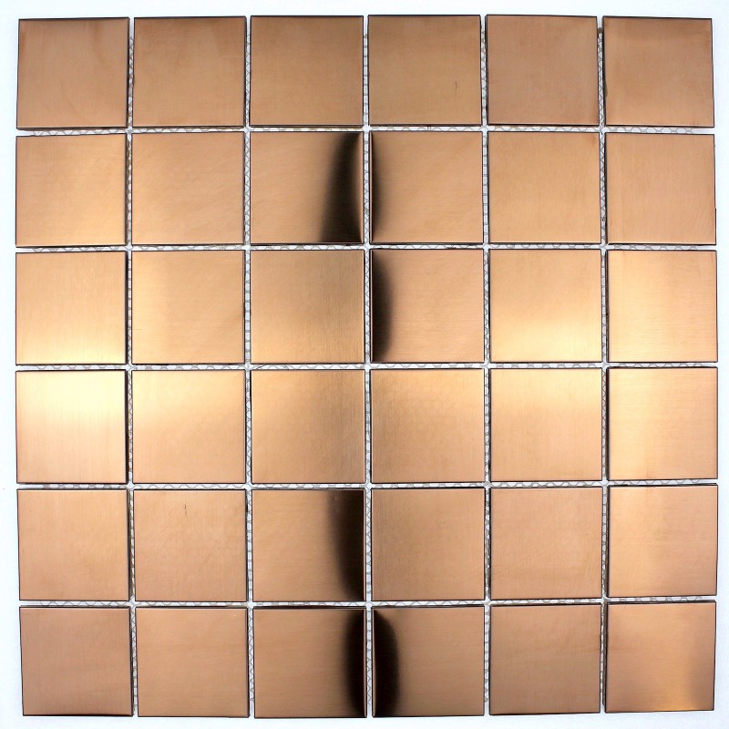 Steel tile copper color mosaic for kitchen wall model PARKER CUIVRE