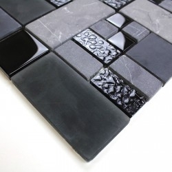 Azulejo de baño y cocina mosaico negro mvp-shadow