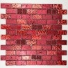 piastrelle di vetro mosaico e pietra metallic brique rouge