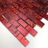 Mosaik Glas Fliesen und Stein metallic brique rouge