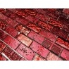 Carrelage mosaique en verre et pierre metallic brique rouge