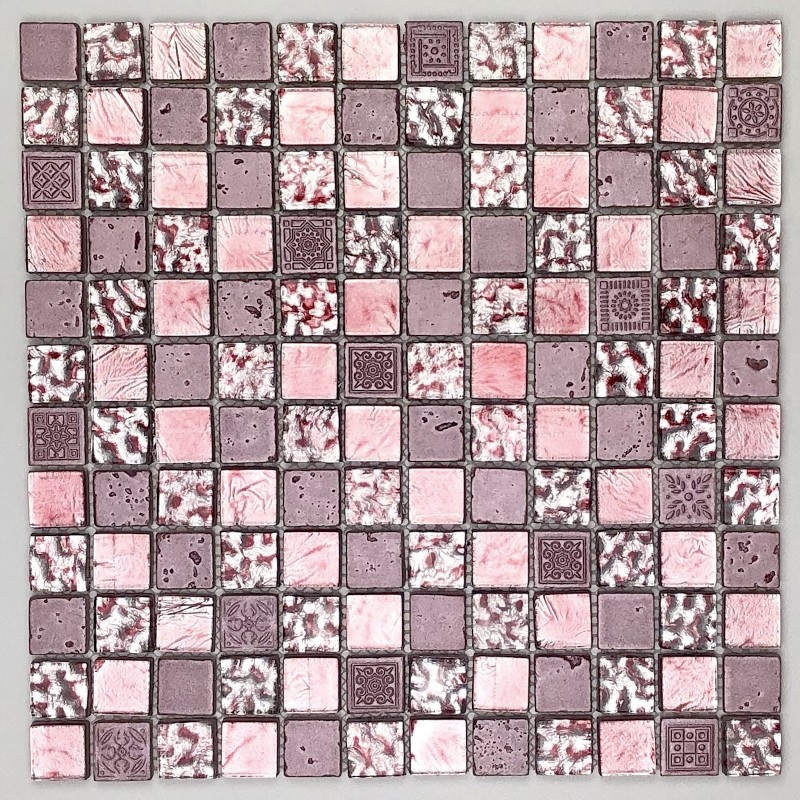 baldosas de mosaico de vidrio y piedra Alliage Rose