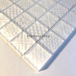 white glass tile wall or floor bathroom and kitchen mv-oskar
