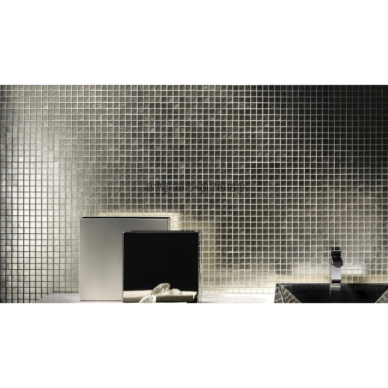 carrelage mosaique en verre argenté pour mur md-hedra-argent