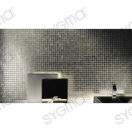Silber Glas Mosaikfliese für die Wand mv-hedra-argent