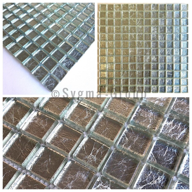 probe mosaik glas Badezimmer und Dusche hedra argent