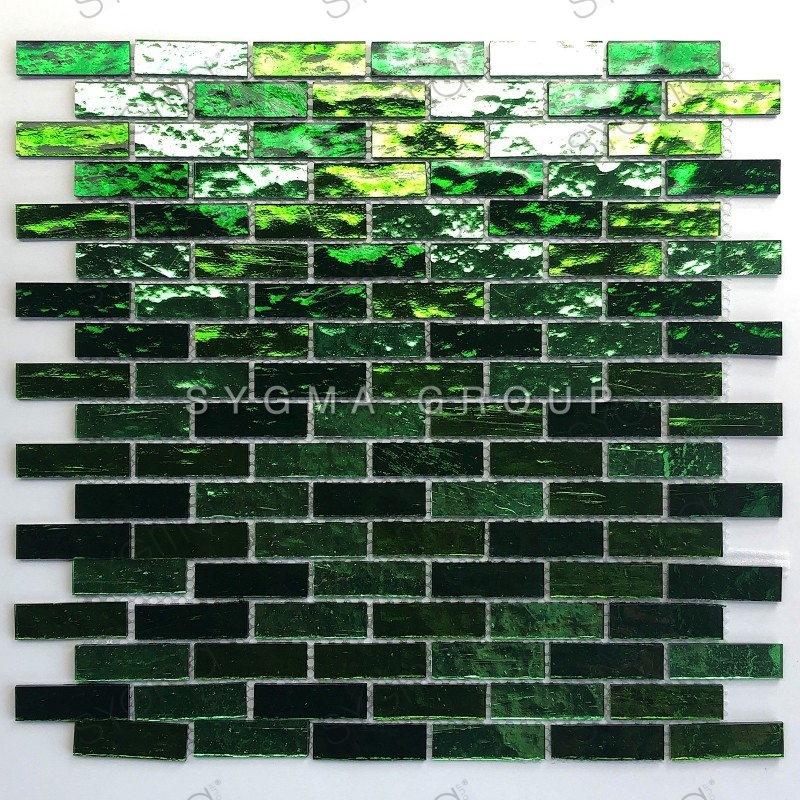 Malla mosaico de vidrio para pared de cocina o baño modelo LUMINOSA VERT