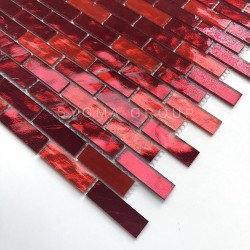 tile glass wall kitchen and mosaic bathroom model LUMINOSA ROUGE