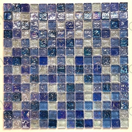 glass mosaic for wall and bathroom Arezo Cyan