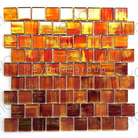 Glasfliesen Mosaik Badezimmer und Küche Drio orange