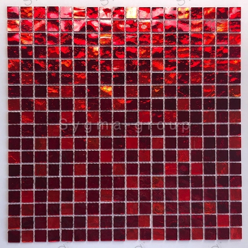 mosaik fur wand und boden glas Gloss rouge