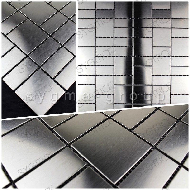 sample of stainless steel mosaic splashback kitchen ARGOS