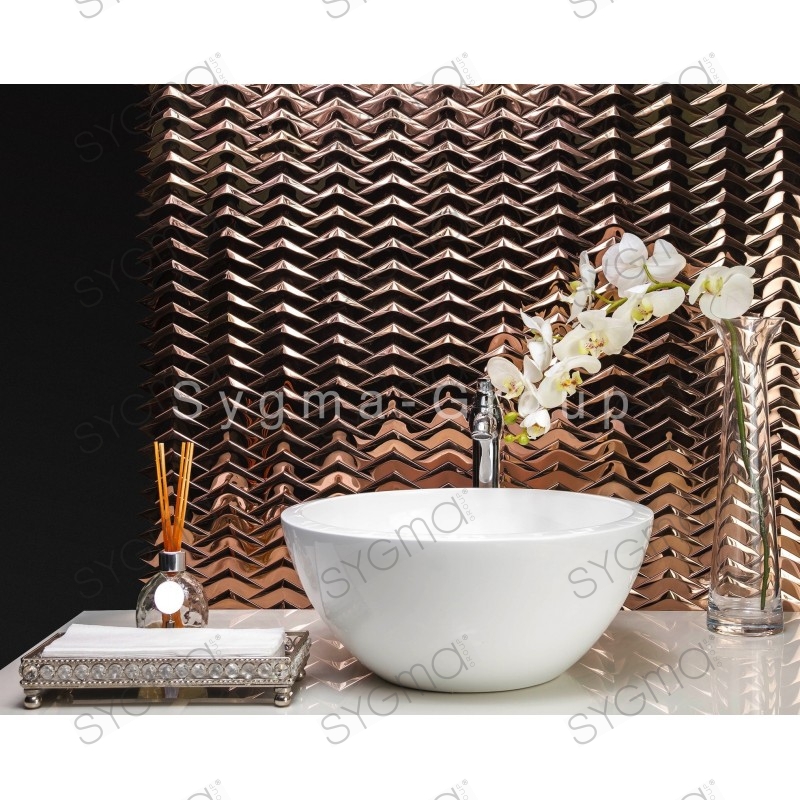 mosaic steel tiled metal for kitchen wall and bathroom Vernet
