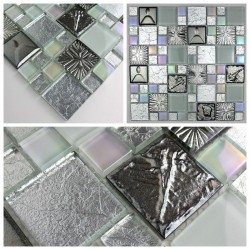 Mosaico de muestras y baldosas de vidrio modelo Lugano