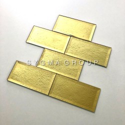 Mosaico espelhado para paredes de cozinha e casa de banho Scott Gold