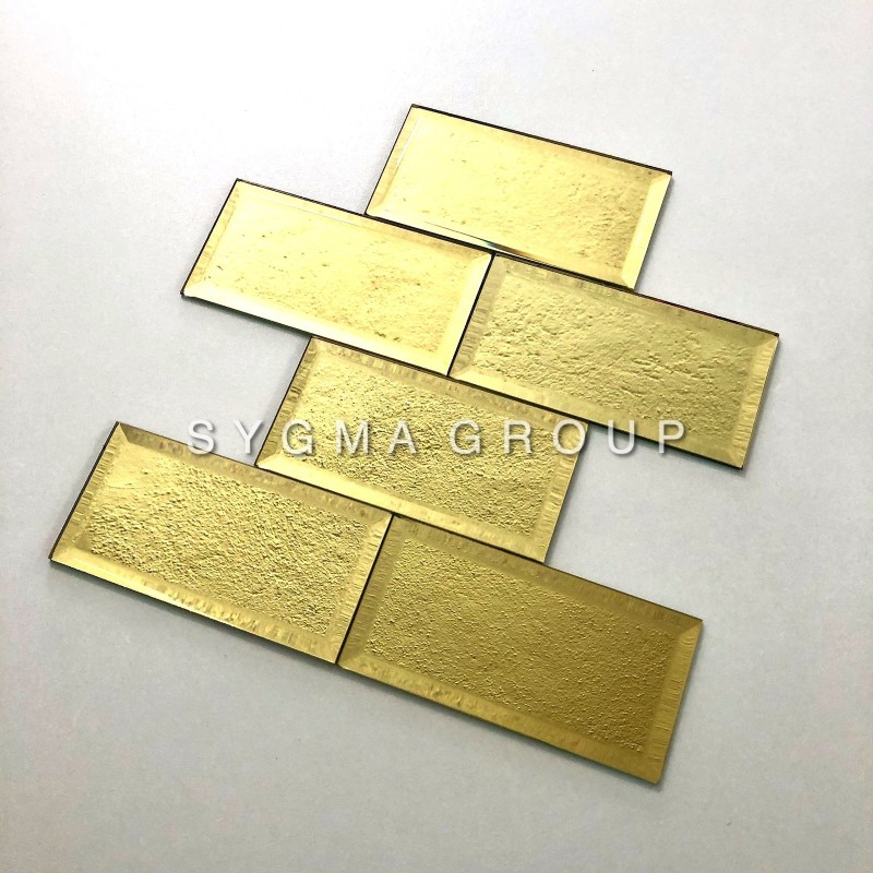 Mosaico espelhado para paredes de cozinha e casa de banho Scott Gold