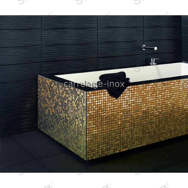mosaico in acciaio inox per il bagno o la parete della cucina Fusion Or
