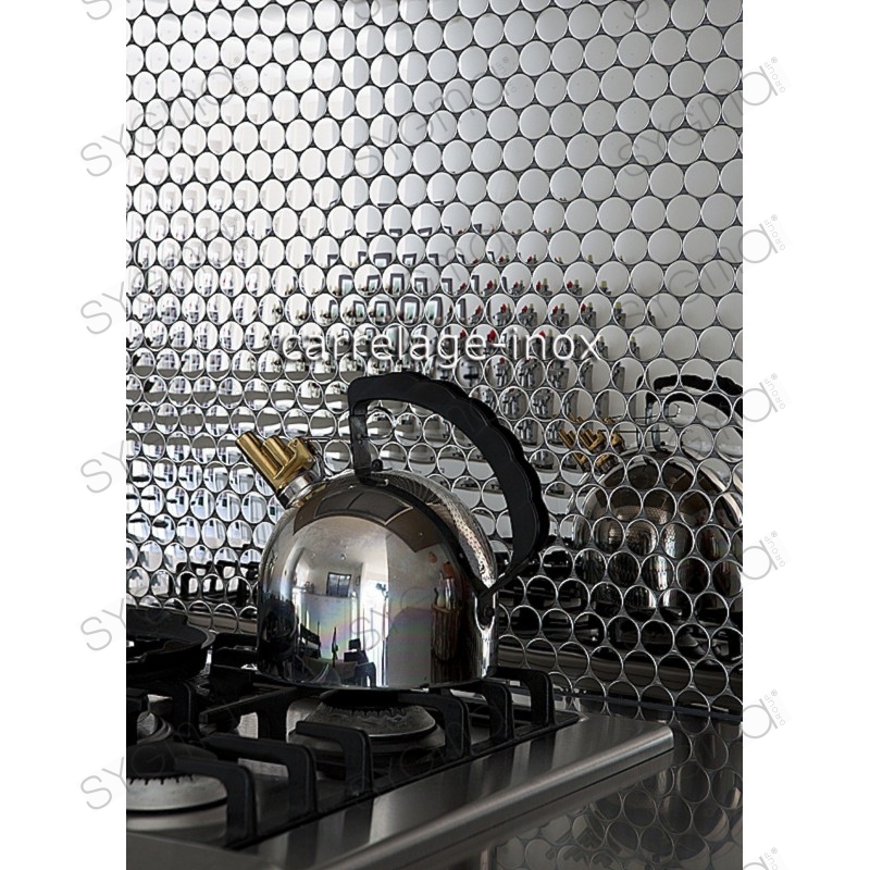 Malla mosaicos de acero inoxidable con efecto de espejo para las paredes de la cocina