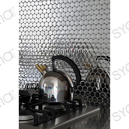 Mosaikfliesen aus Edelstahl mit Spiegeleffekt für Küchen und Badezimmerwände SORA