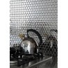 carreaux de mosaique effet miroir en acier inoxydable pour mur de cuisine et mur de salle de bain SORA