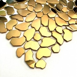 Azulejo de mosaico en metal dorado para la pared o el piso de la ducha y el baño Syrus Gold