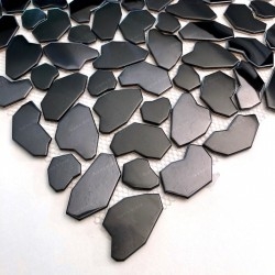 Mosaico de metal negro para el suelo de la ducha o el baño en acero SYRUS NOIR
