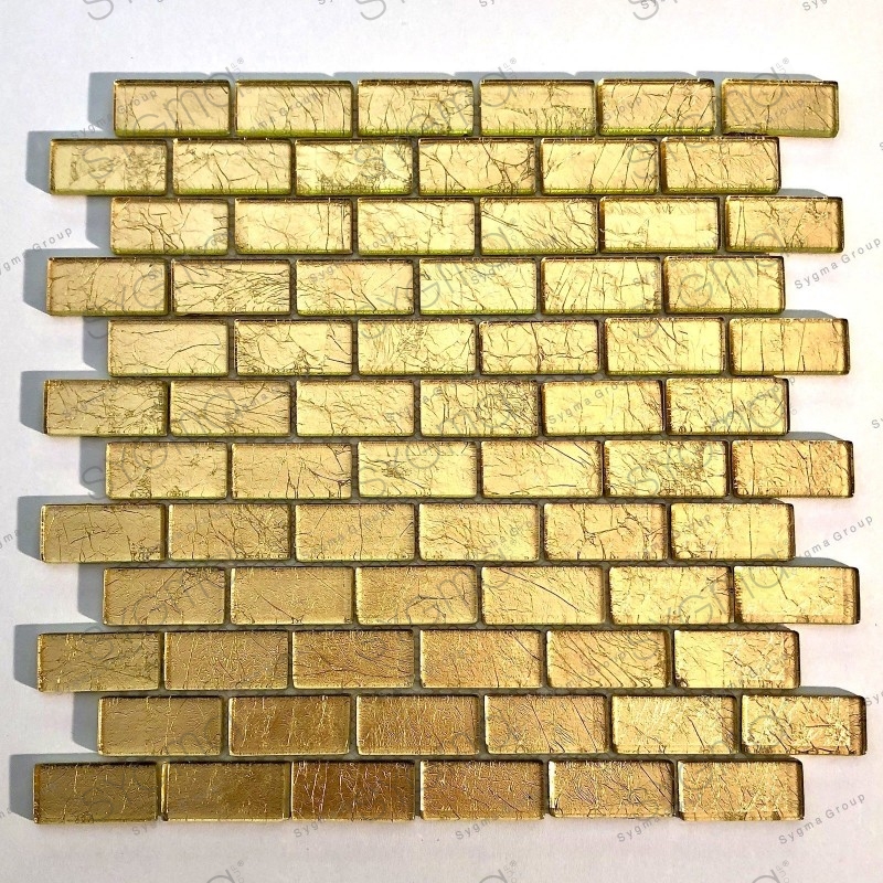 cor do ouro da folha de vidro da telha de mosaico para a parede TESSA OR