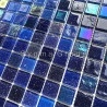 Blue glass mosaic tile for bathroom and kitchen walls Habay Bleu