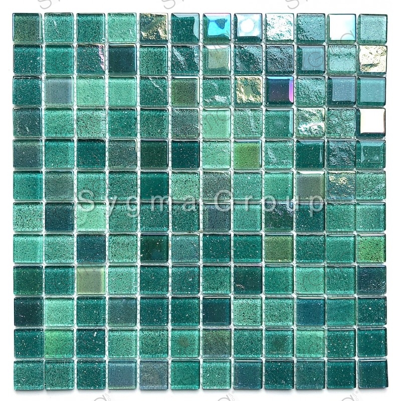 Green Glass Mosaic Tile For Bathroom, Green Glass Tile